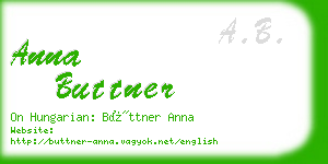 anna buttner business card